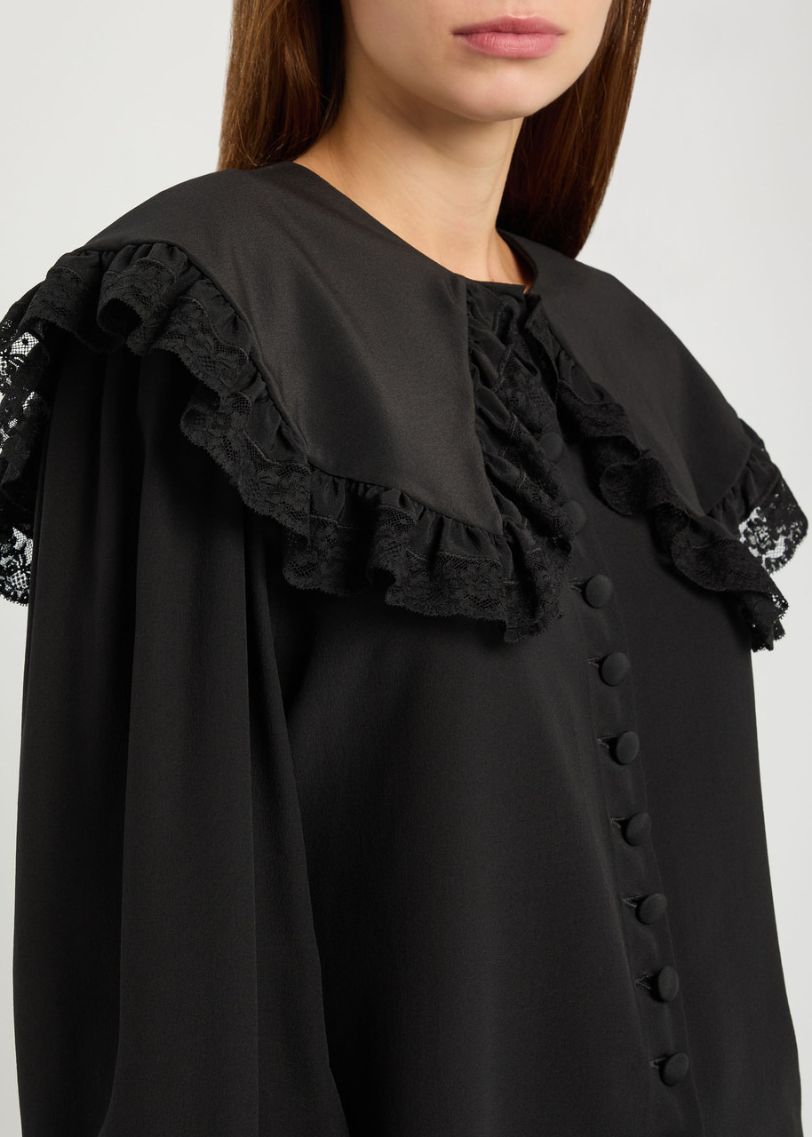 Chloe Lace-embellished Silk-georgette Blouse - 5