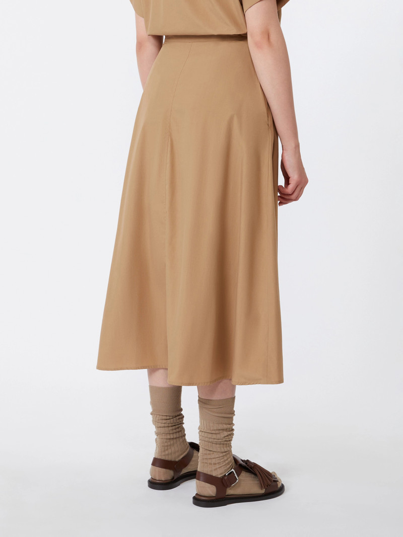 ZATTERA Cotton-poplin skirt - TOBACCO 4