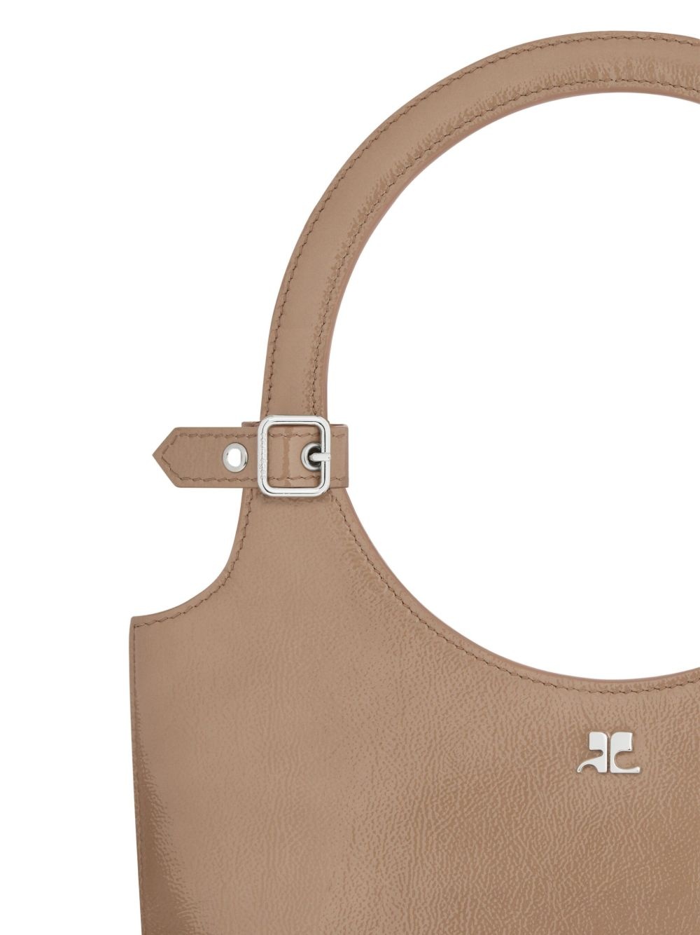 Holy rounded handle leather shoulder bag - 5