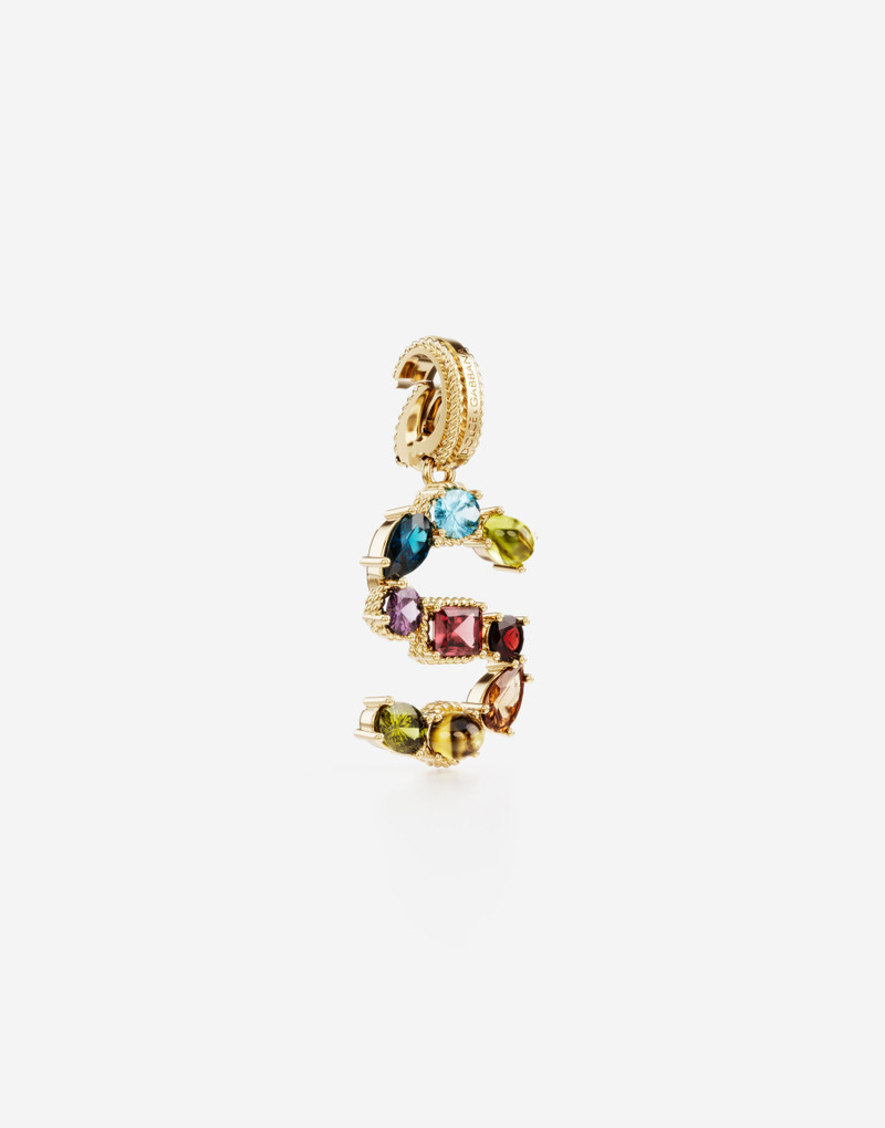 Dolce & Gabbana Charm S Lettering 18-carat yellow gold and multicolored gems outlook