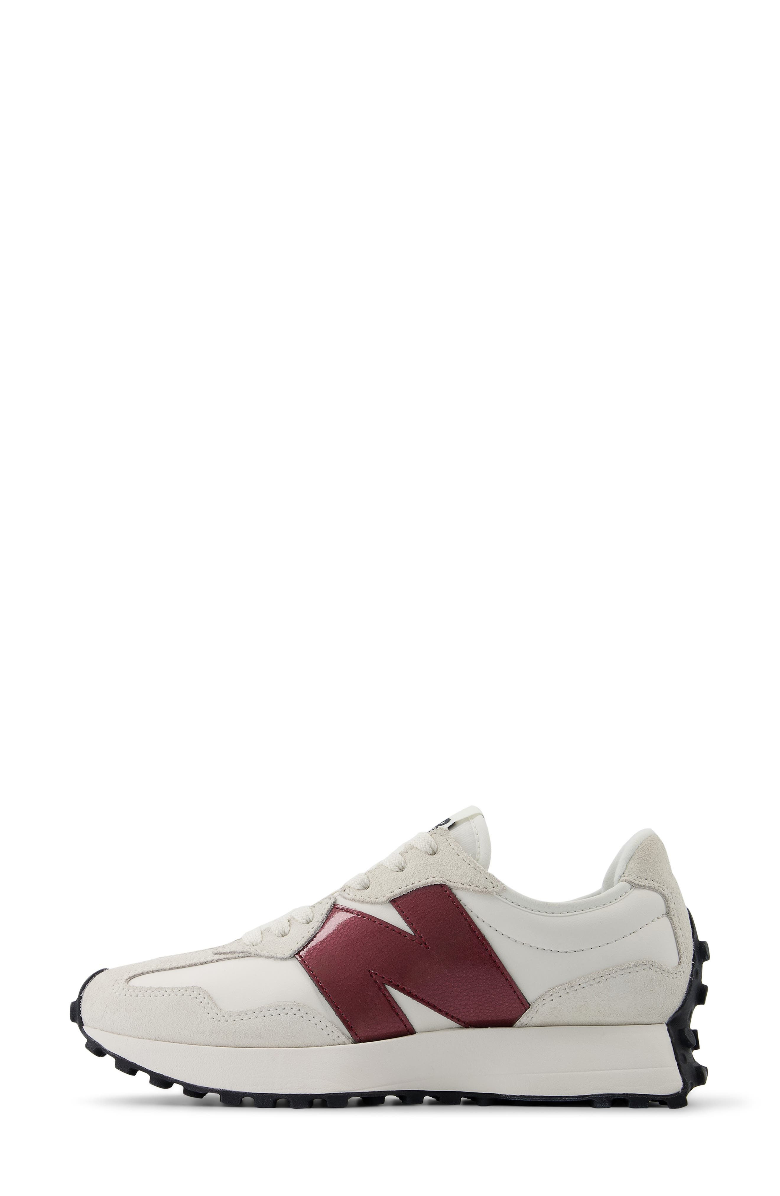 New Balance 327 Patent Sneaker in Sea Salt/Monarch Burgundy at Nordstrom - 6