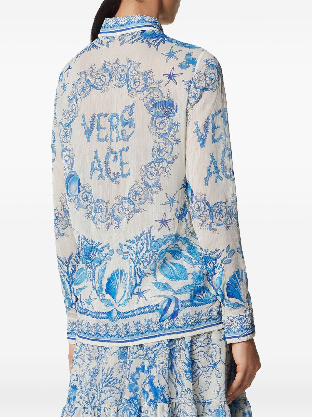 Underwater Barocco crêpe shirt - 4