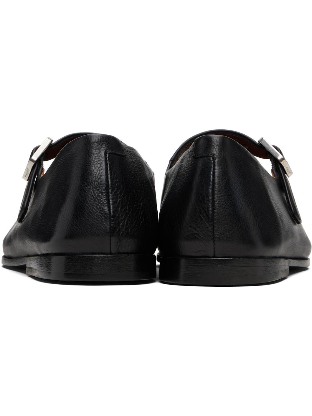 Black Scivolo Leather Ballerina Flats - 2