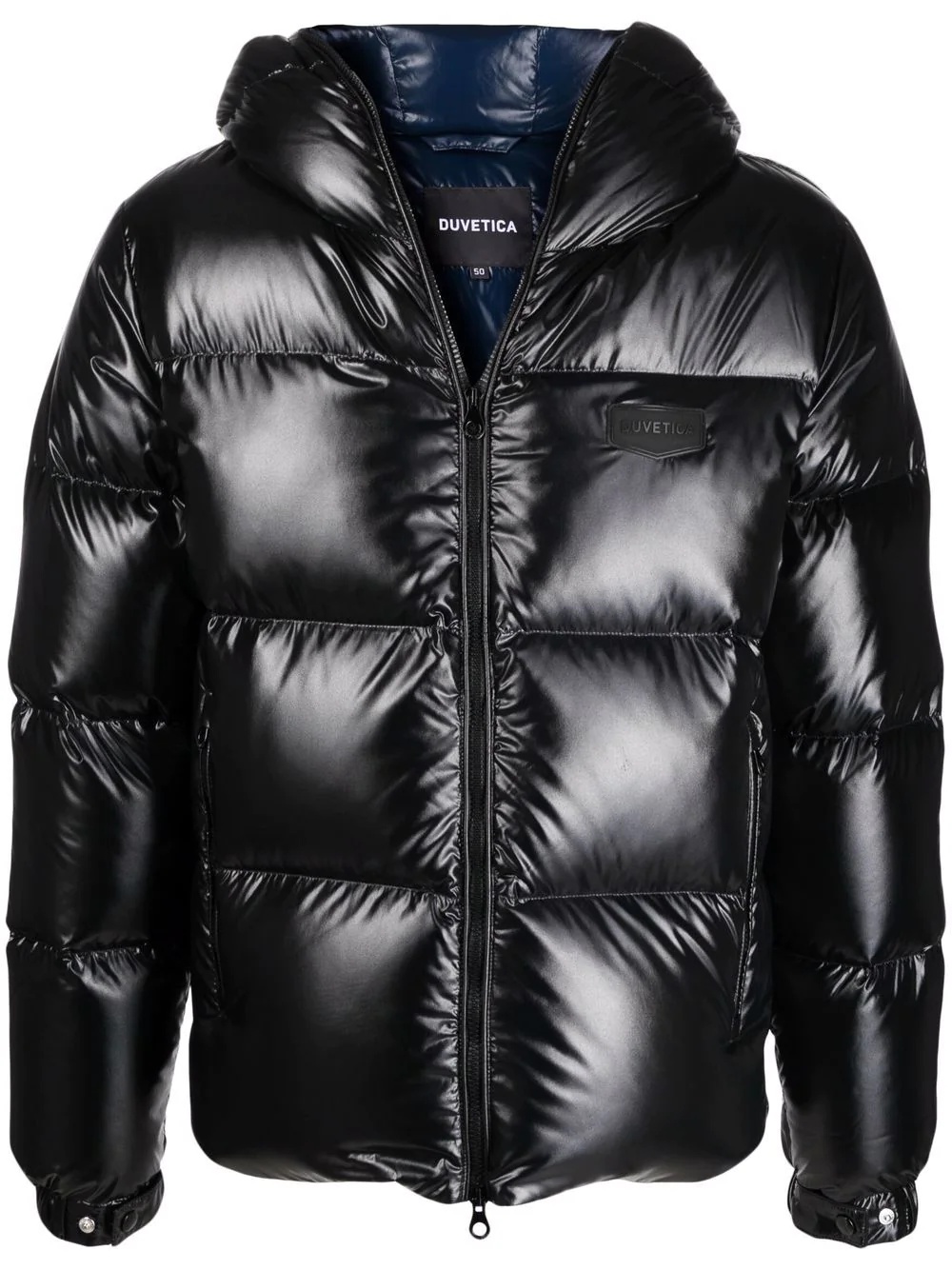 logo-patch feather-down puffer jacket - 1