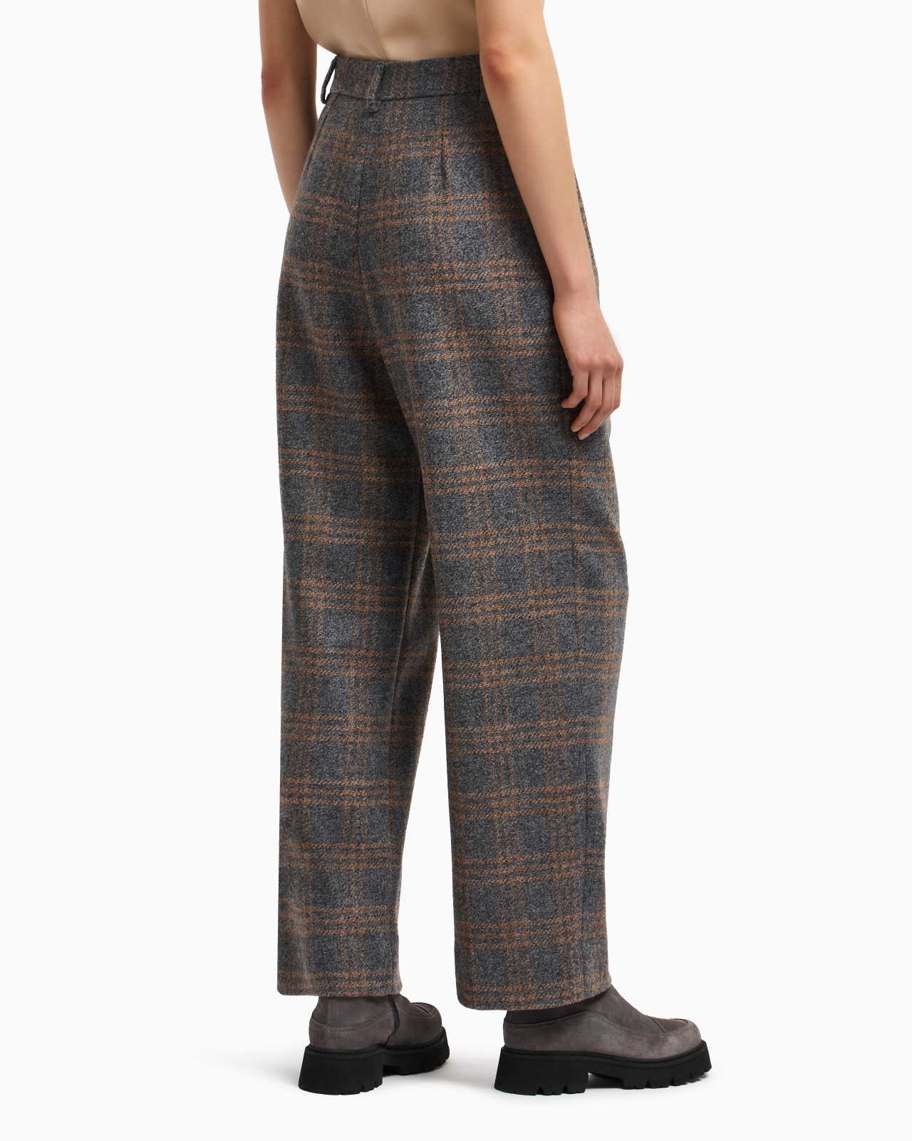 ICON CHECK-MOTIF VIRGIN-WOOL BLEND TROUSERS WITH PLEATS - 3