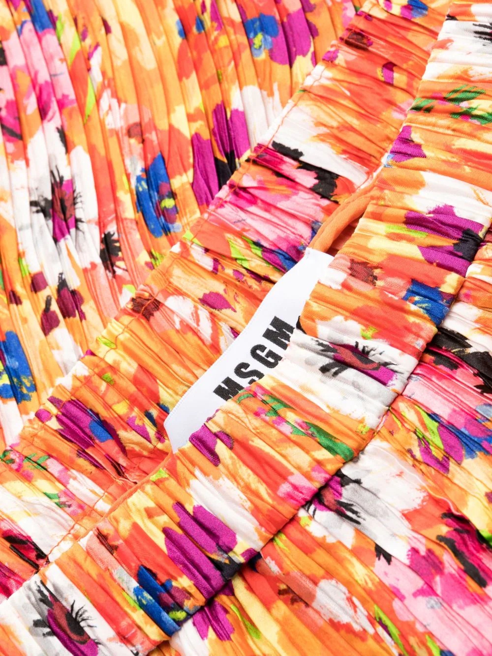 pleated floral-print trousers - 7