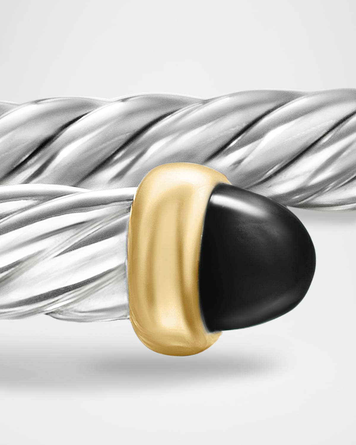 Cable Flex Bracelet with Gemstone in Silver and 14K Gold - 5
