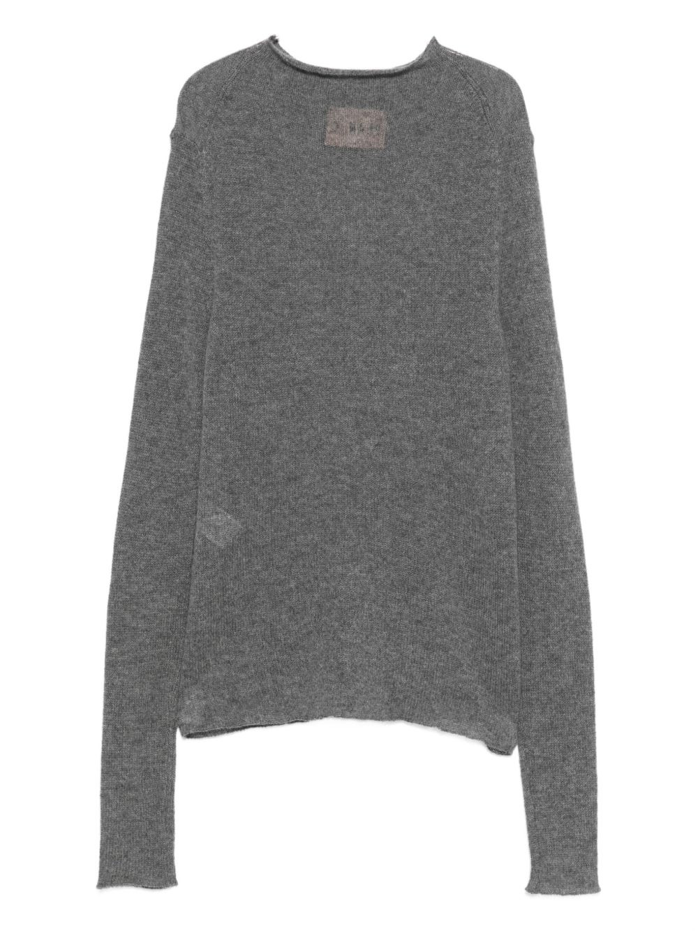 crew-neck raw-edge knit - 2