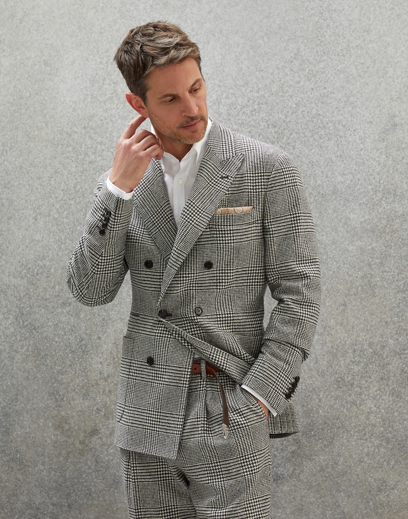 Brunello Cucinelli Virgin wool and cashmere flecked Prince