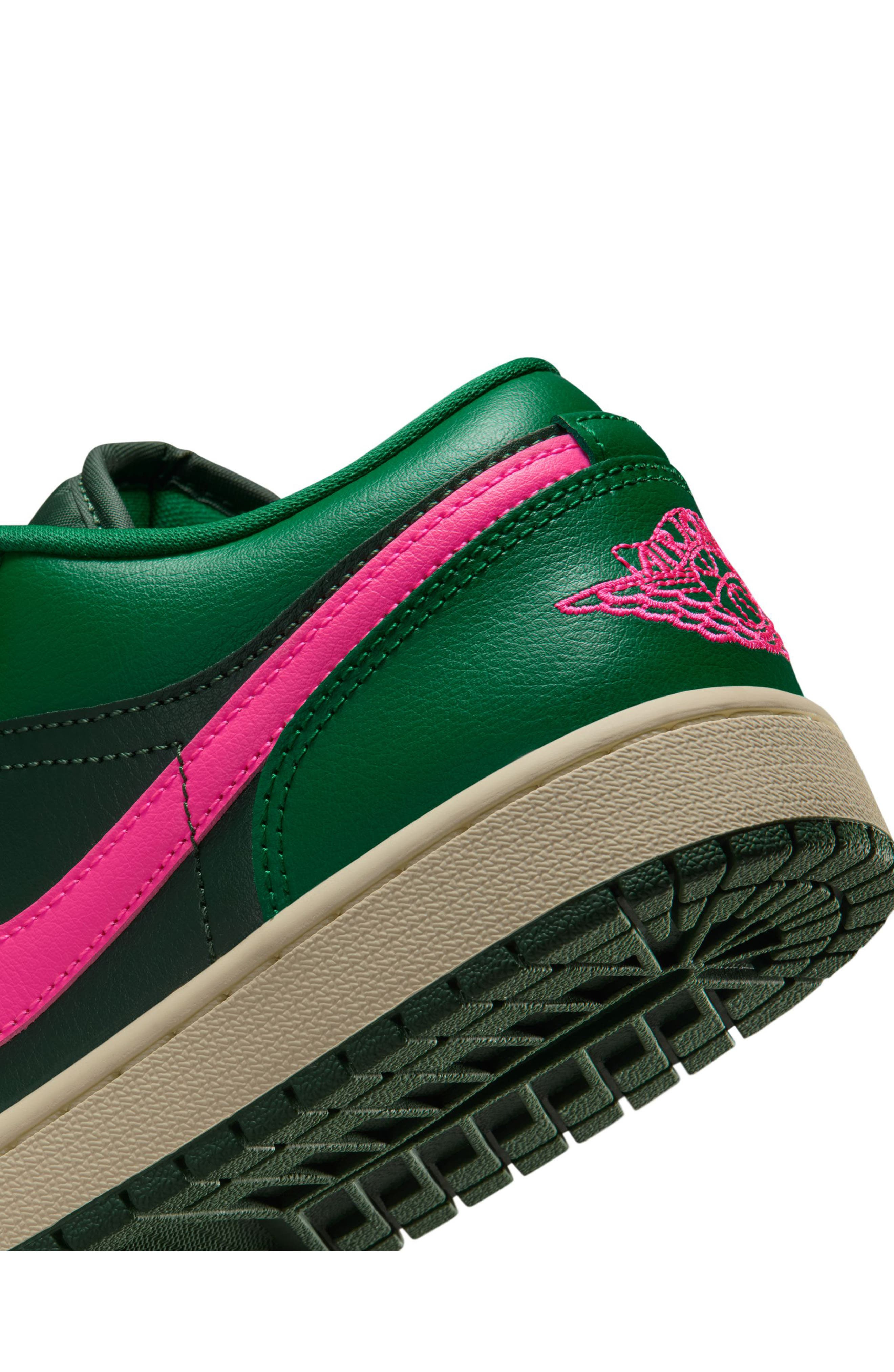 Air Jordan 1 Low Sneaker in Malachite/Fir/Pink Blast at Nordstrom - 7
