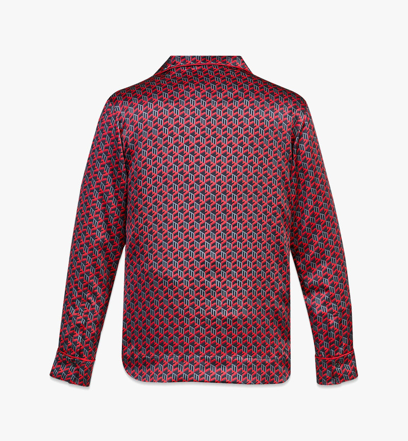 Unisex Cubic Monogram Silk Satin Pajama Shirt 3