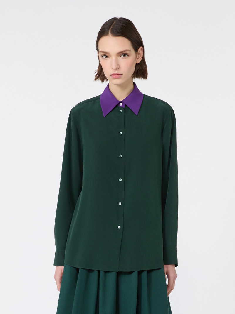 WKSECCELSO Silk crepe de chine shirt - DARK GREEN 3