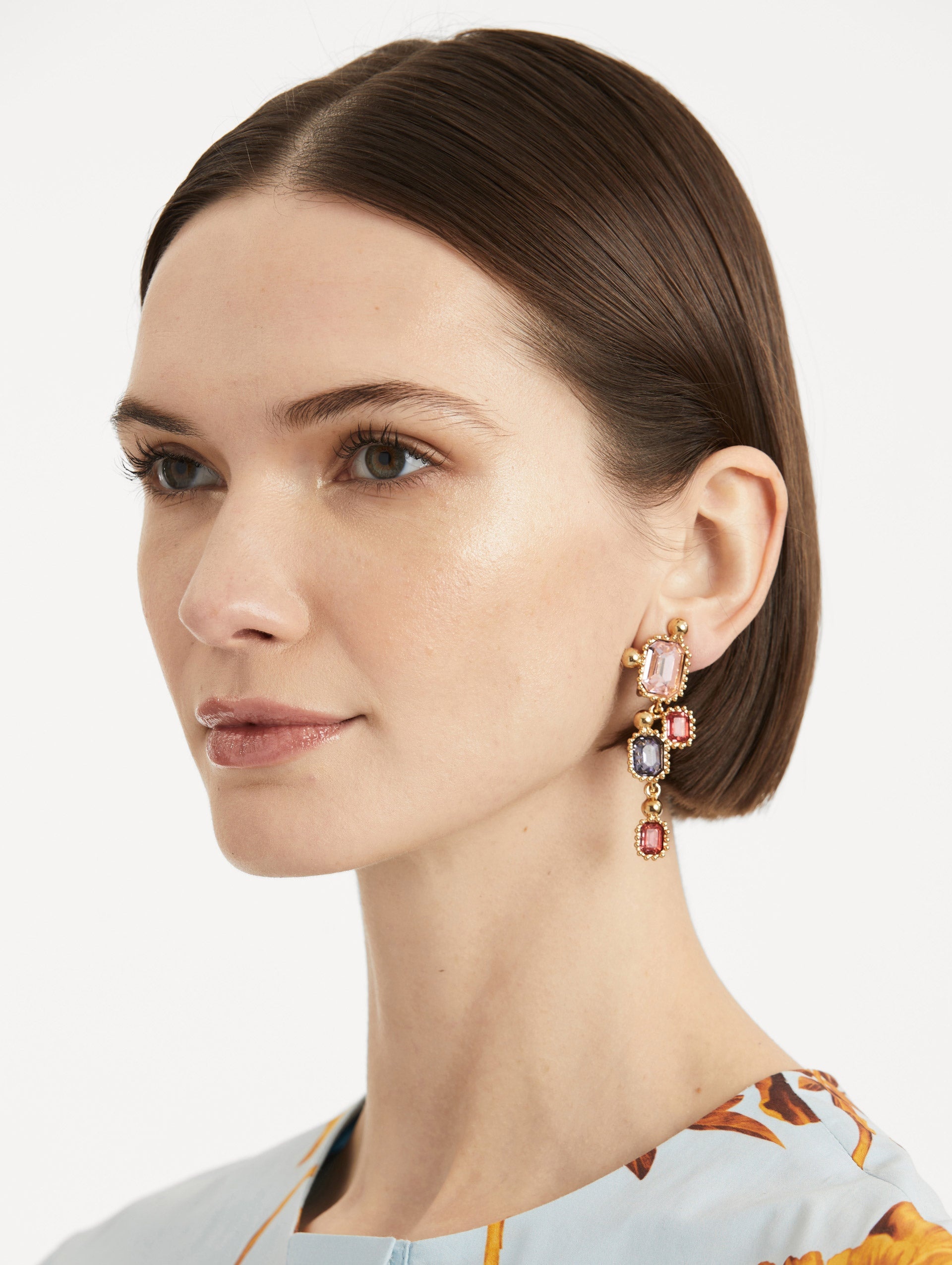 EMERALD-CUT SCRAMBLE CLIP-ON EARRINGS - 2
