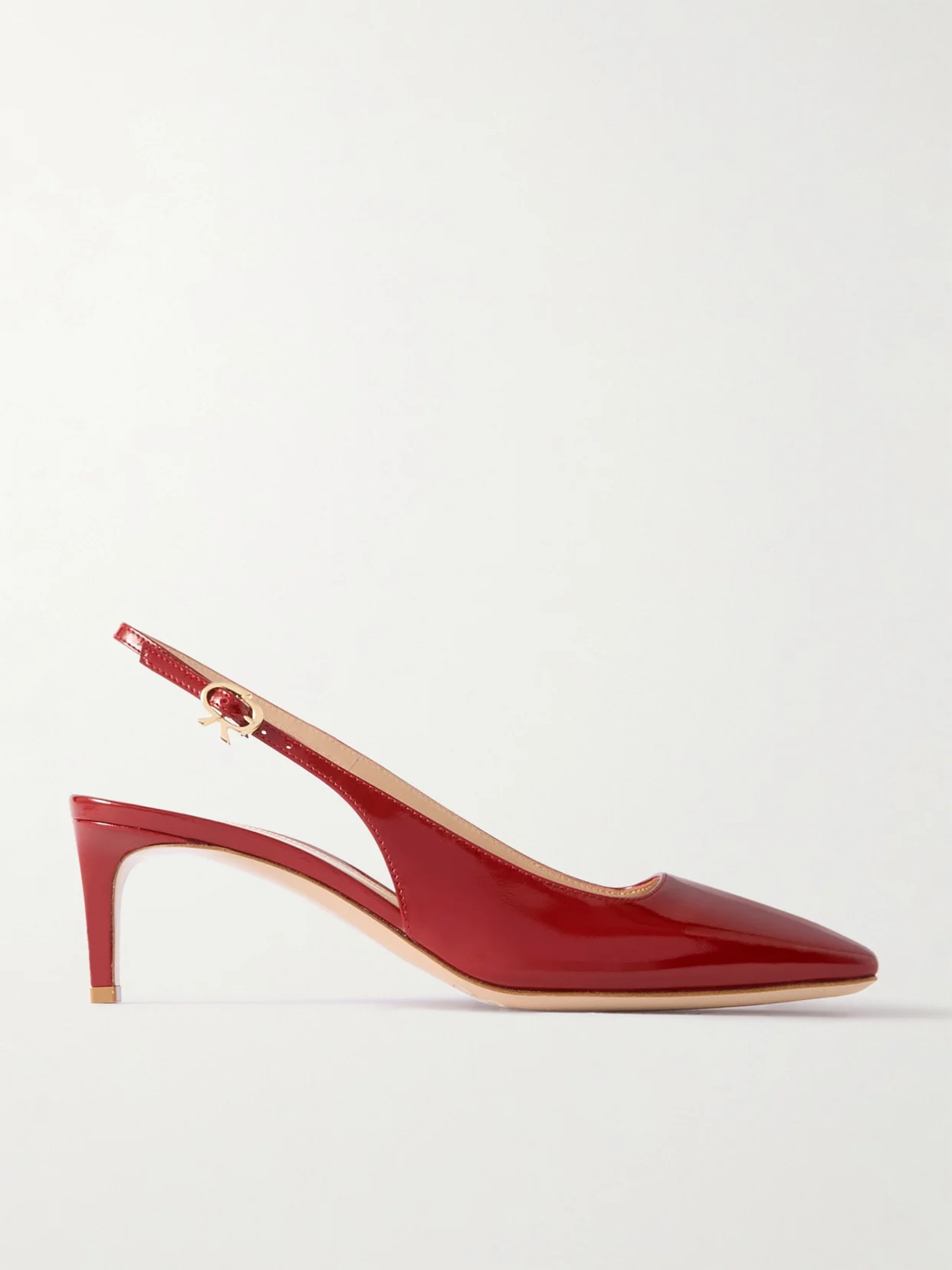 Nuit 55 Glossed-leather Slingback Pumps - 1