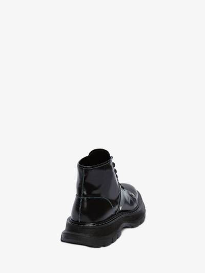 Alexander McQueen Tread Lace Up Boot in Black/blue outlook