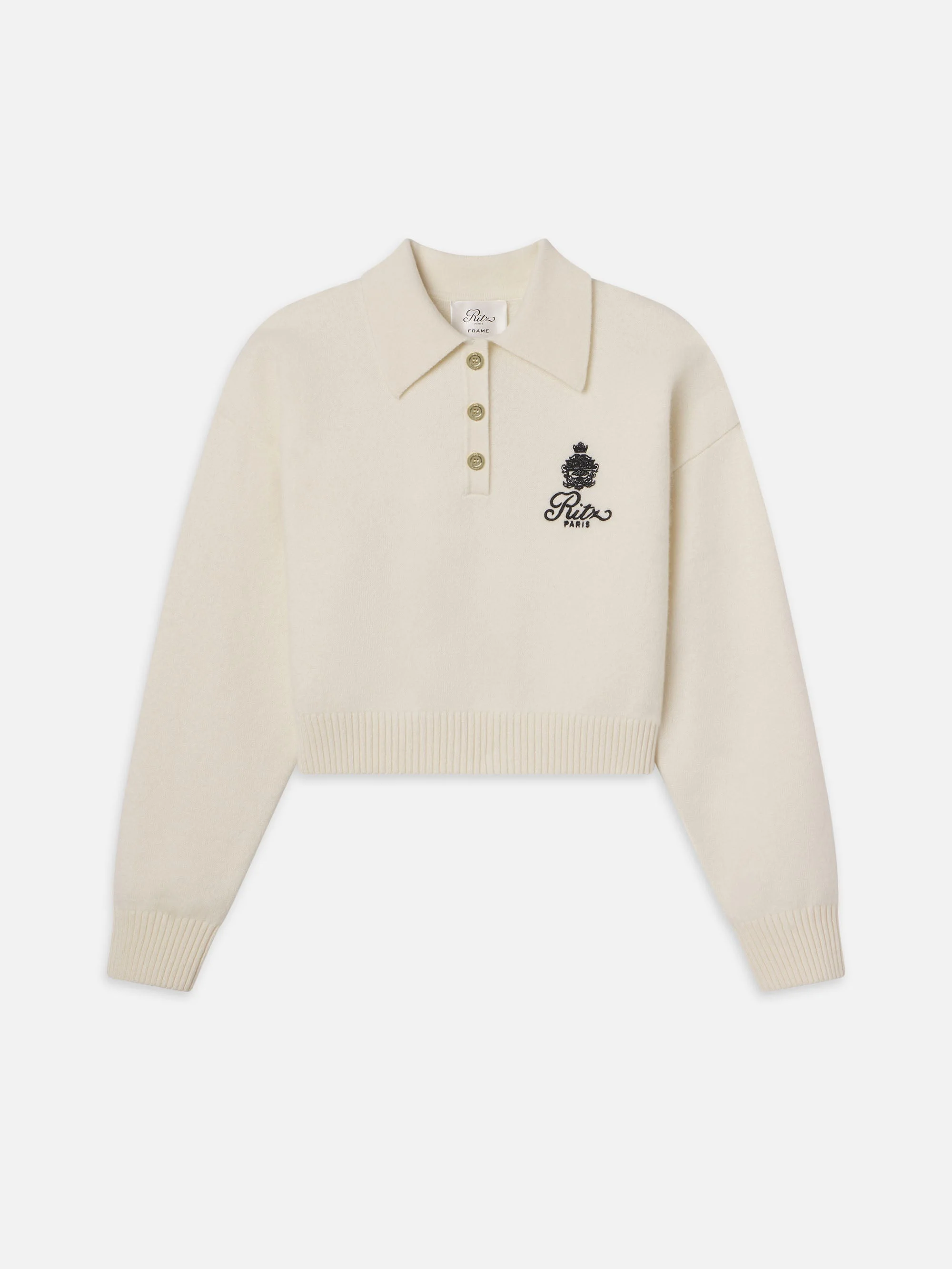 Ritz Women's Crest Cashmere Sweater in Cream - 1