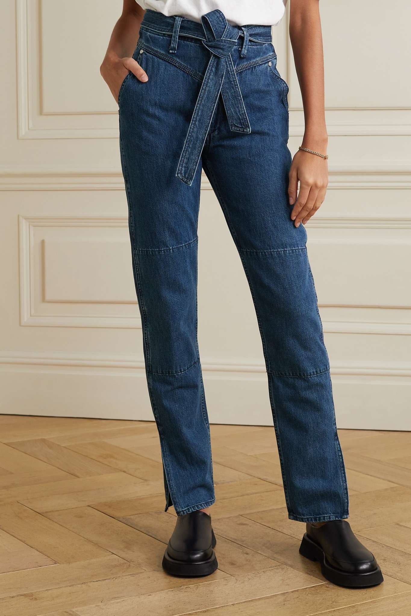 Mia belted high-rise straight-leg jeans - 3