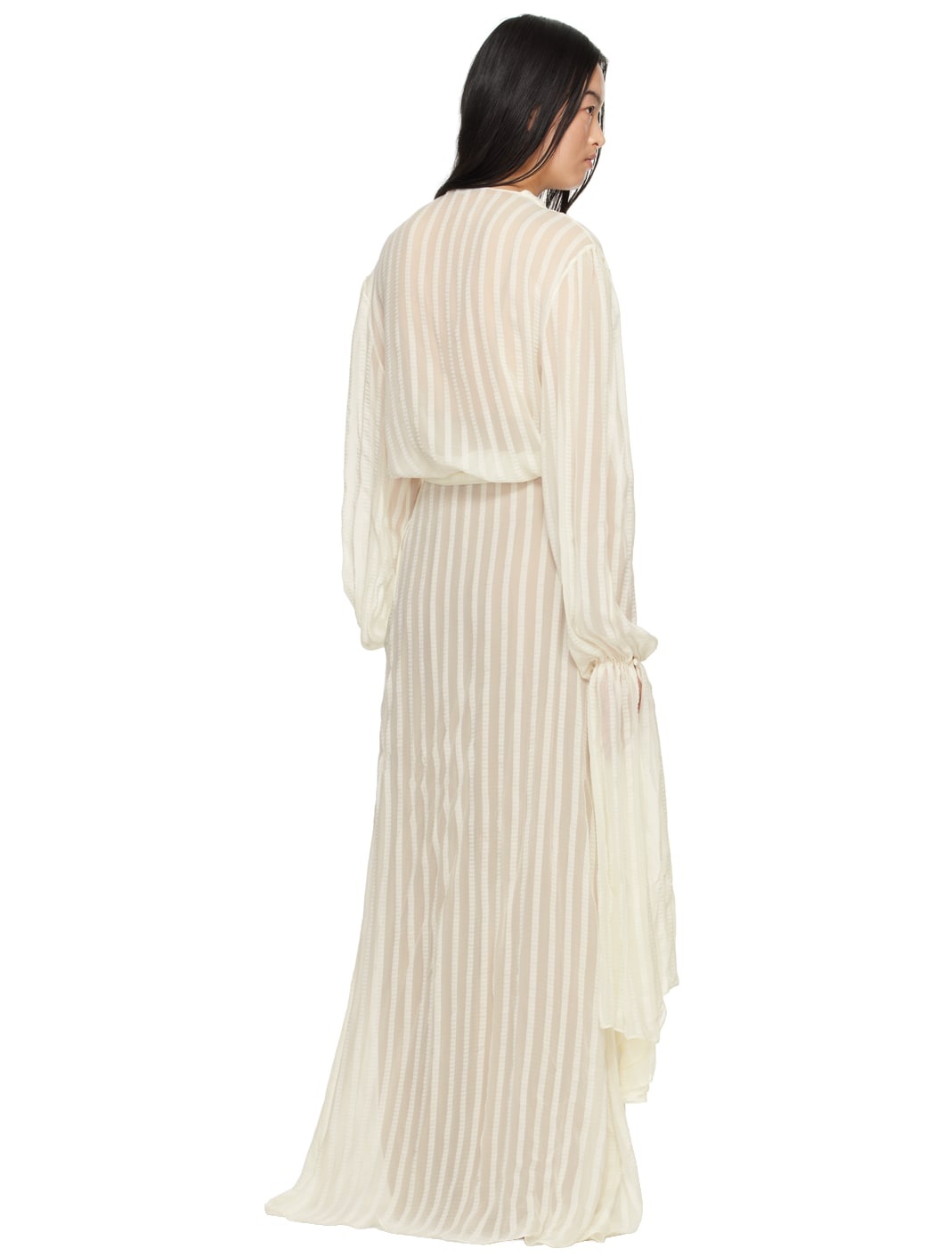 Off-White Wrap Maxi Dress - 3