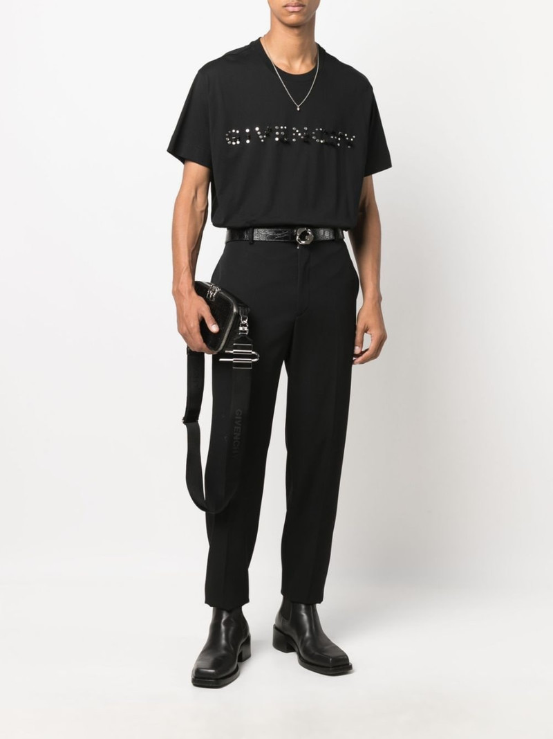 Givenchy stud-embellished logo cotton T-shirt outlook