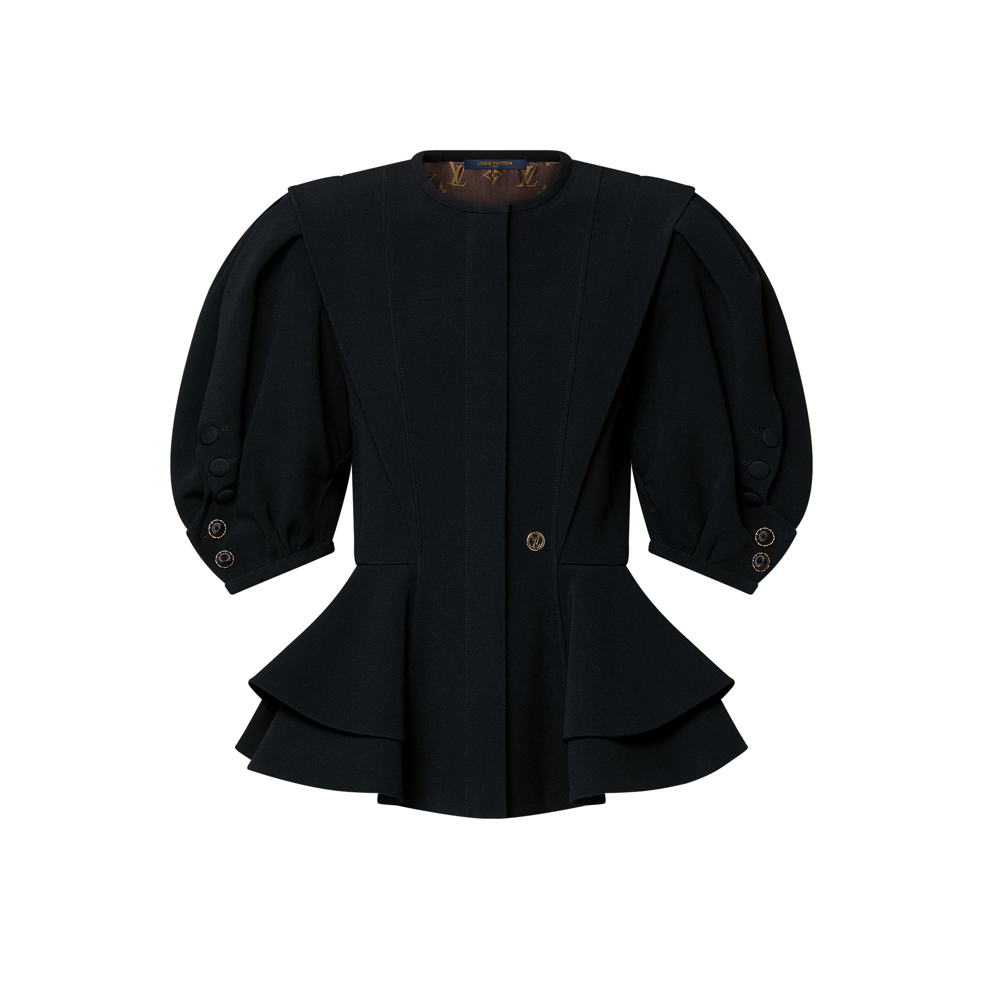 Puff-Sleeve Peplum Jacket - 1