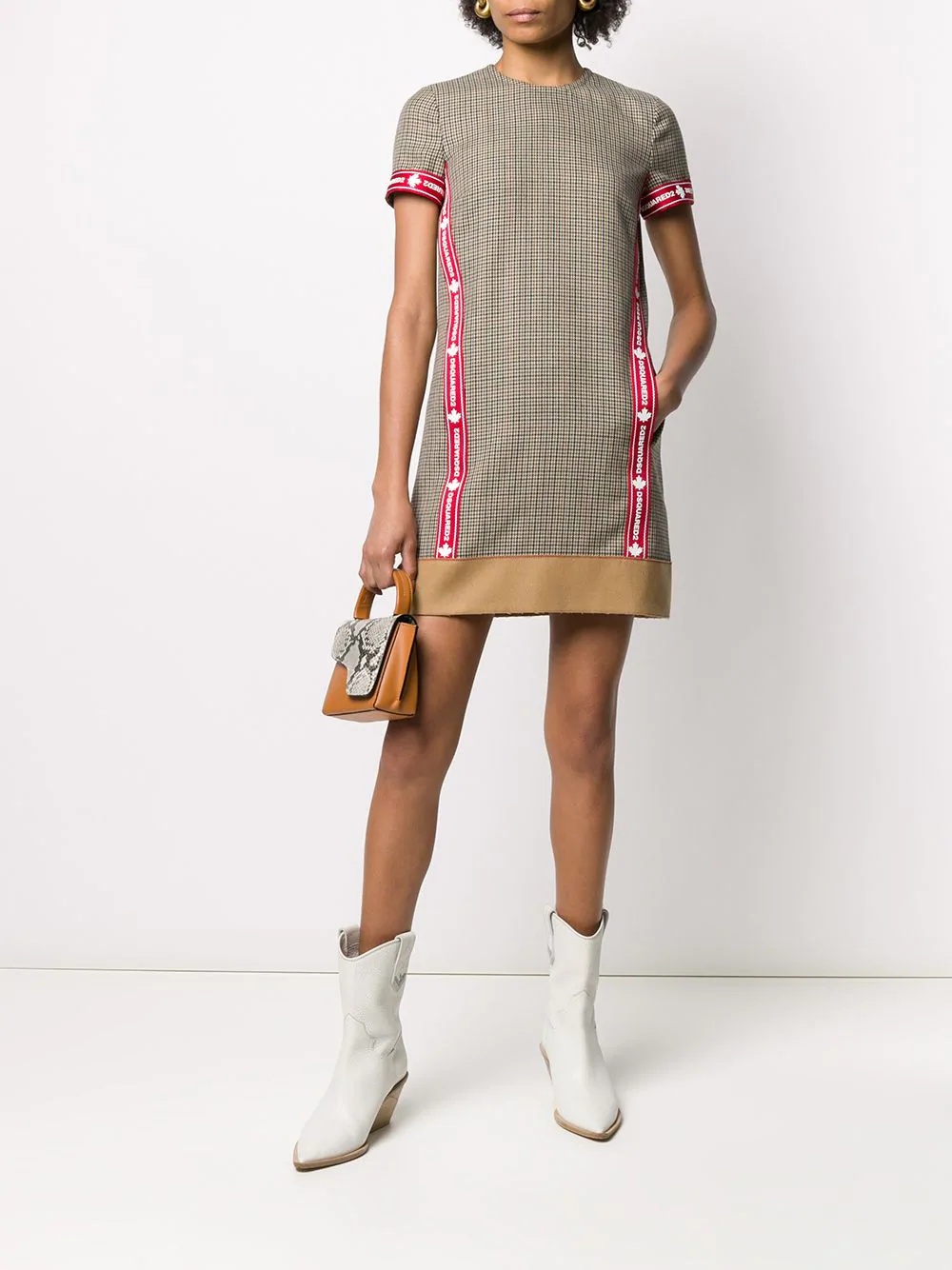 check patterned sports T-shirt dress - 2