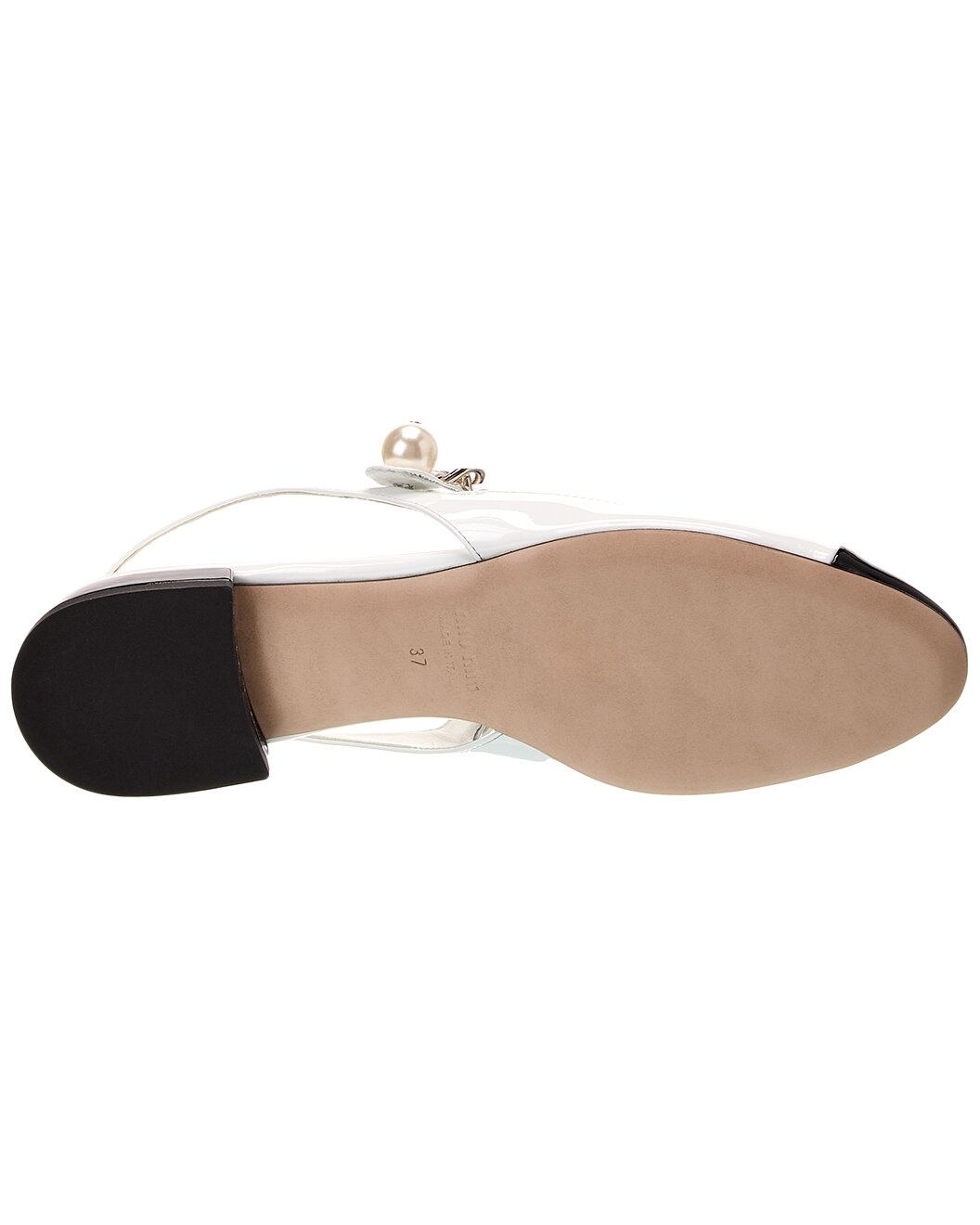 Miu Miu Logo Patent Slingback Flat - 4