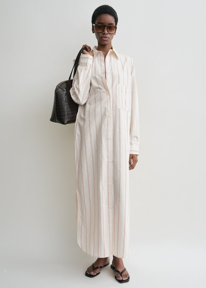 Totême Striped tunic dress ecru/blossom outlook