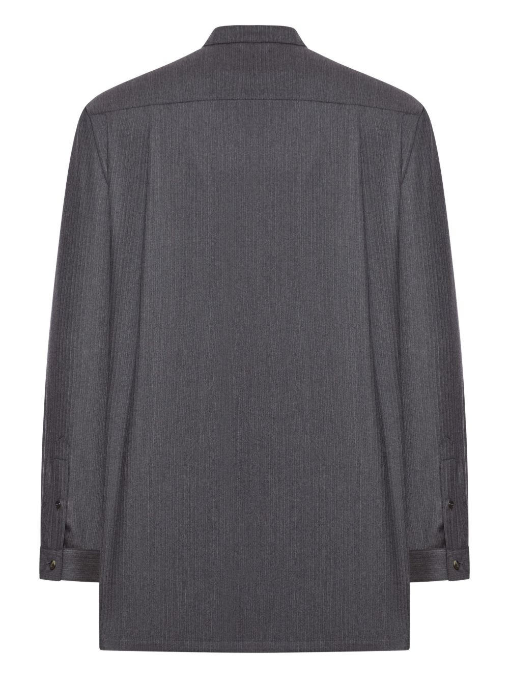 mandarin-collar wool shirt - 2