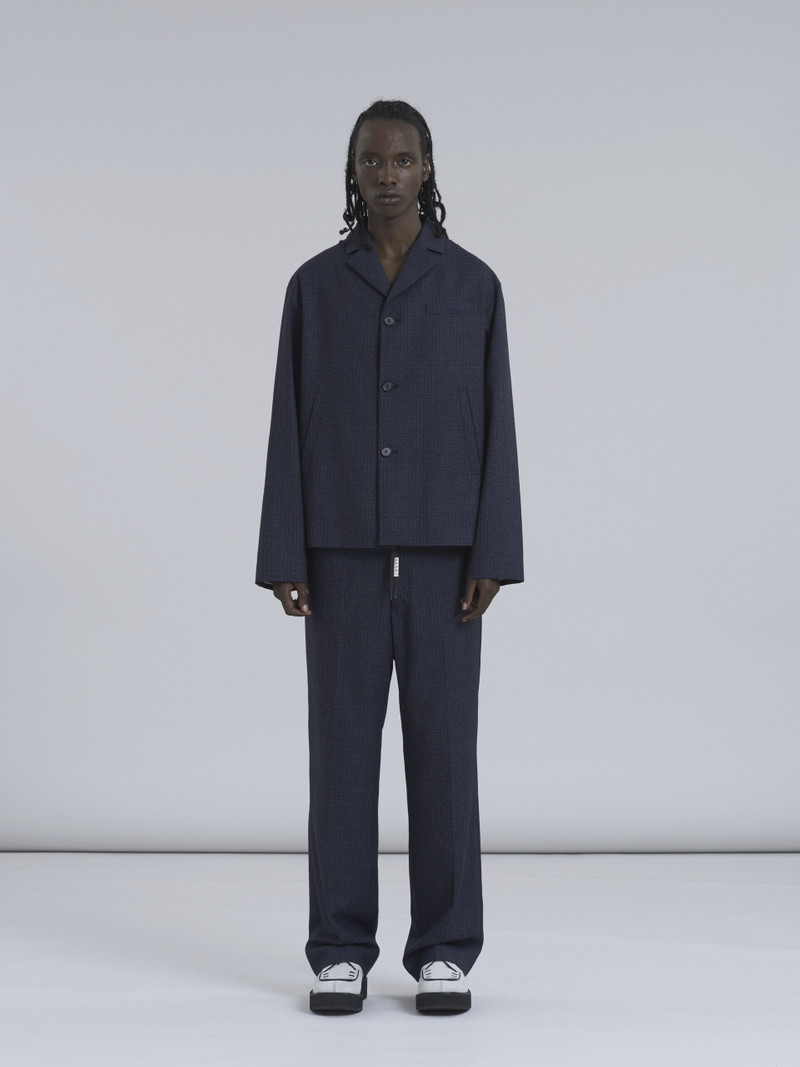 Marni SINGLE-BREASTED WOOL JACKET WITH HOUNDSTOOTH CHECK PATTERN outlook
