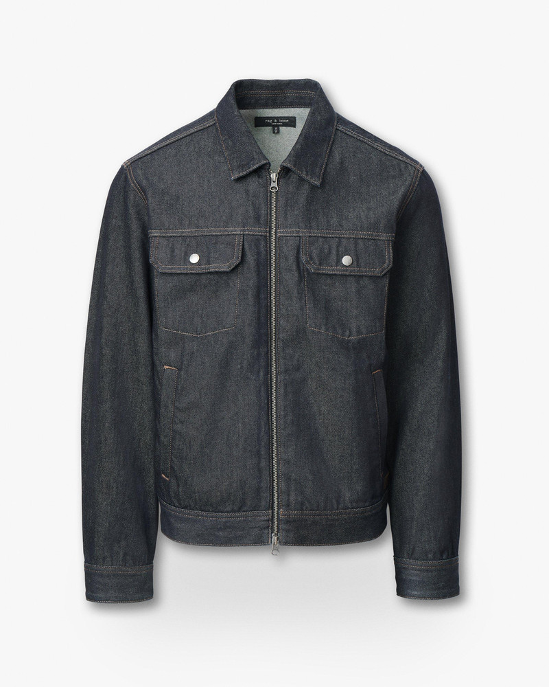 Beau Denim Trucker Jacket Authentic Rigid in Resin Rinse 1