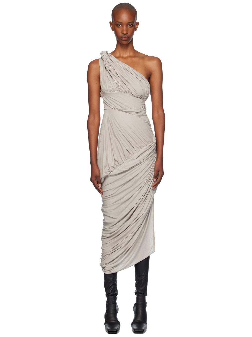 Gray Lido Draped Midi Dress - 1