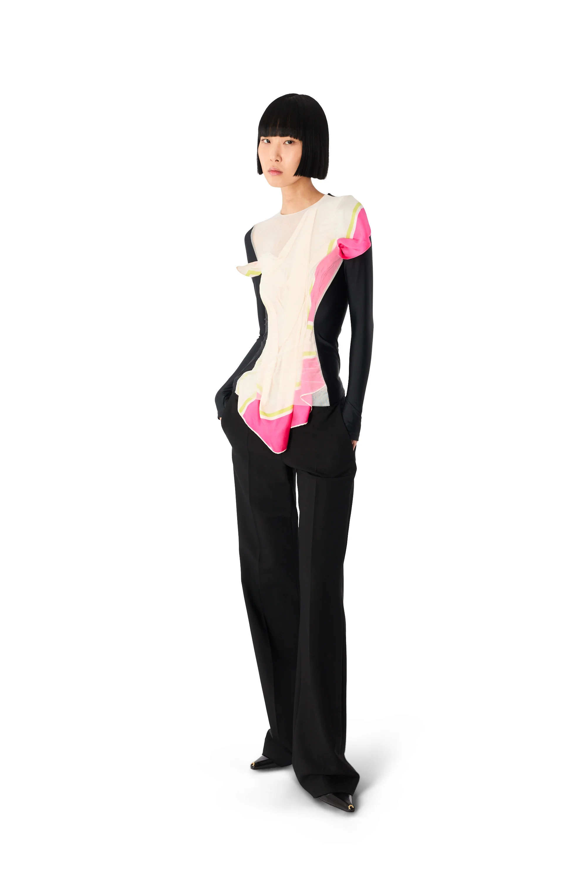 REGENERATED SILK SCARVES LS TOP - 1