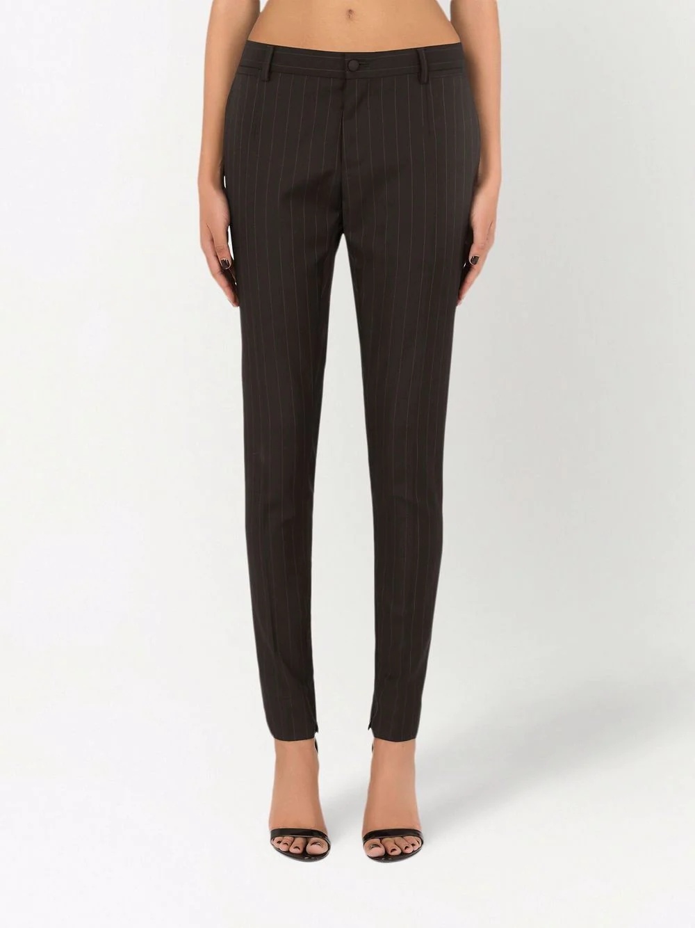 pinstriped tailored slim-fit trousers - 3