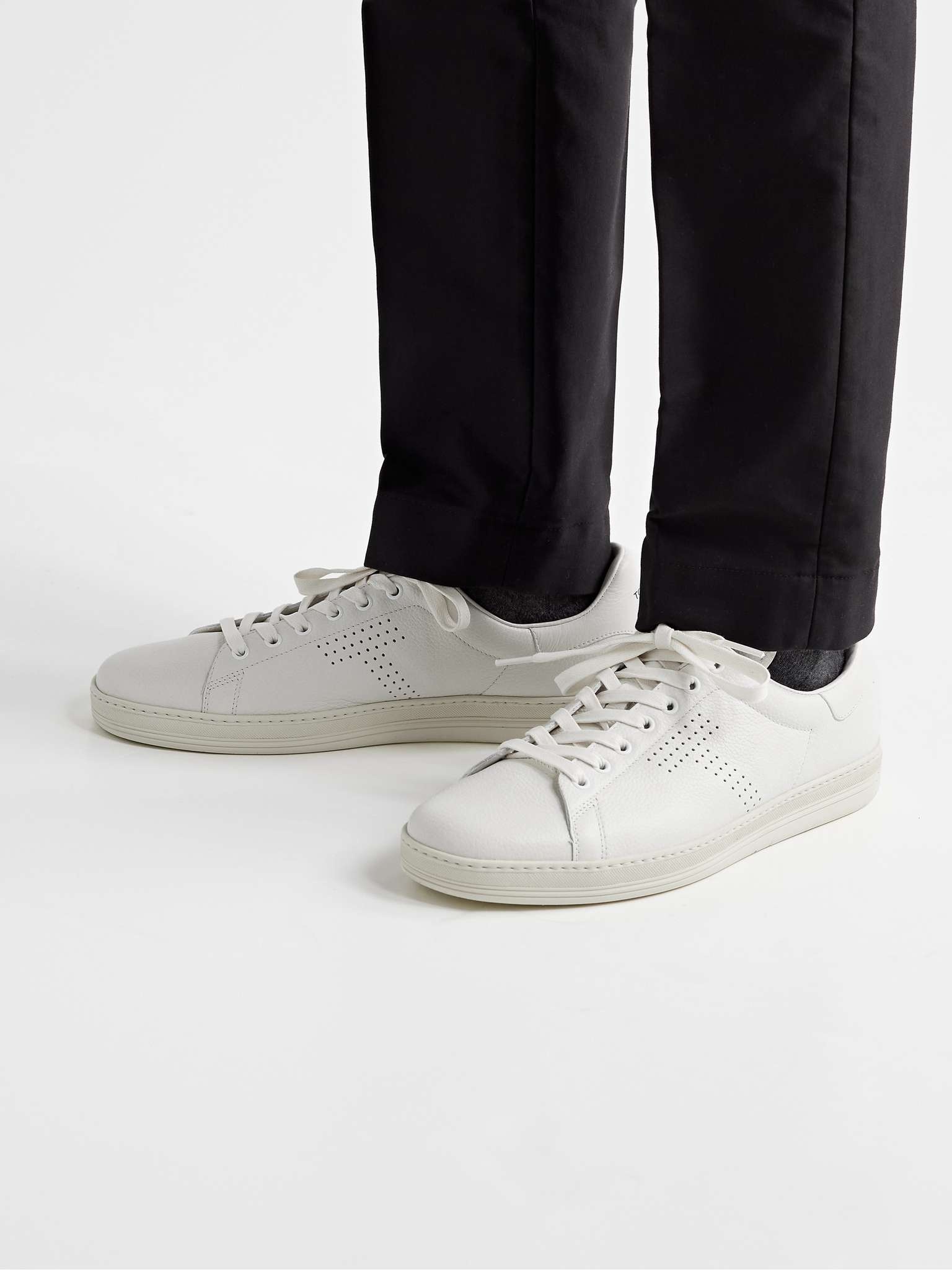 Warwick Perforated Full-Grain Leather Sneakers - 2