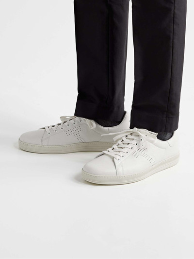 TOM FORD Warwick Perforated Full-Grain Leather Sneakers outlook