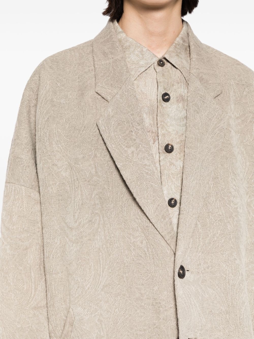 single breasted buttoned coat - 5