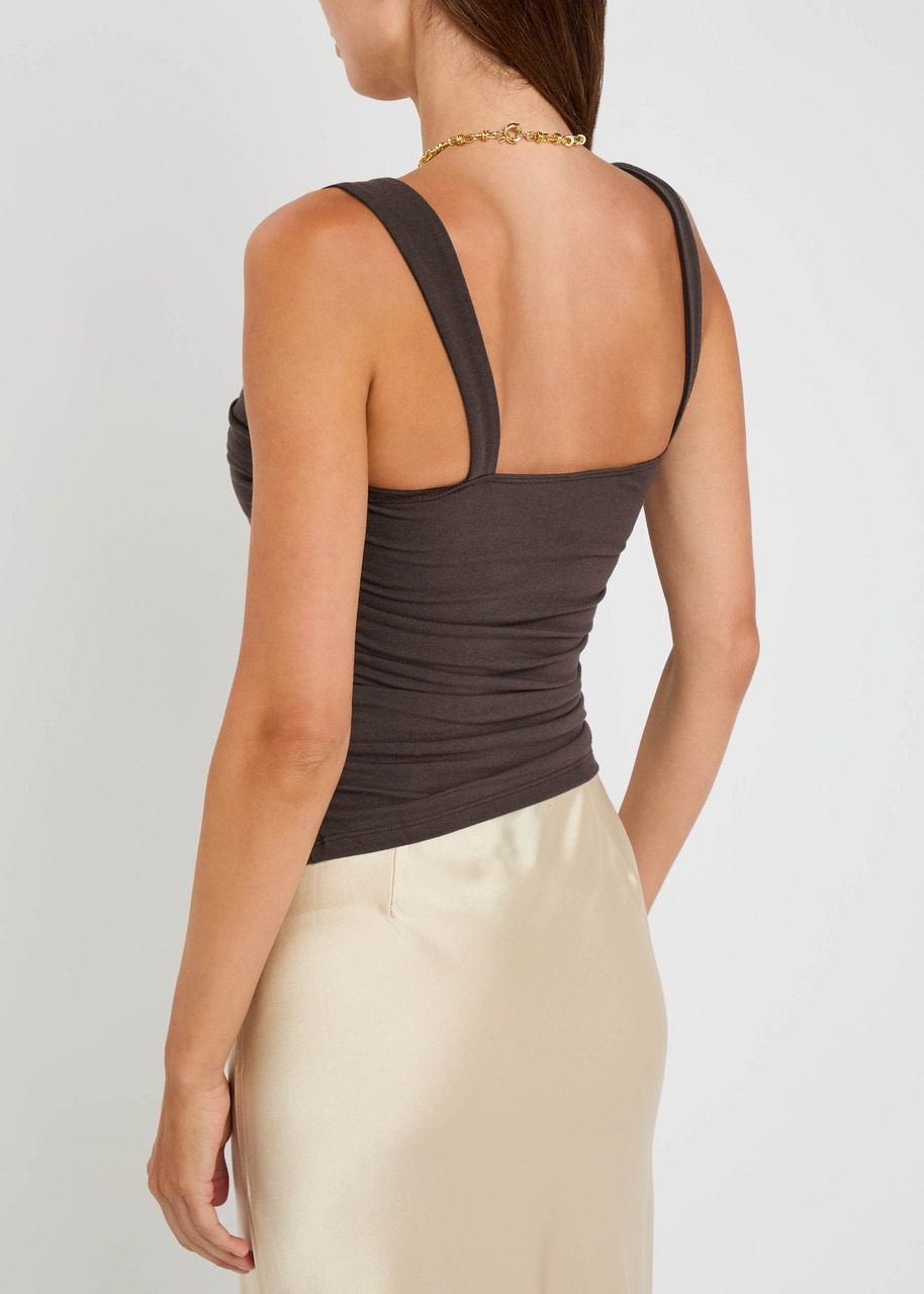 Reformation Trish Ruched Stretch-cotton top - 3