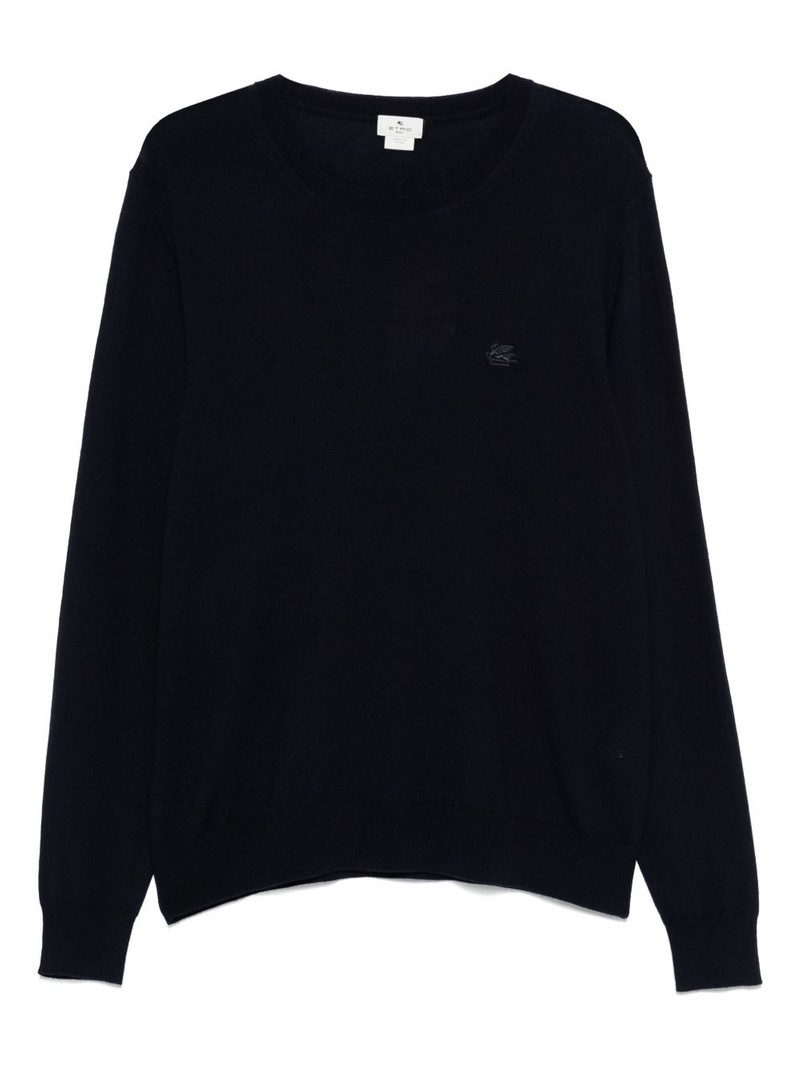 embroidered-logo sweater 1