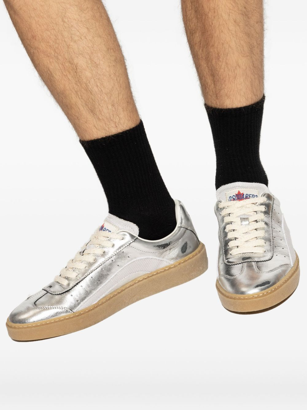 Rider metallic leather sneakers - 5