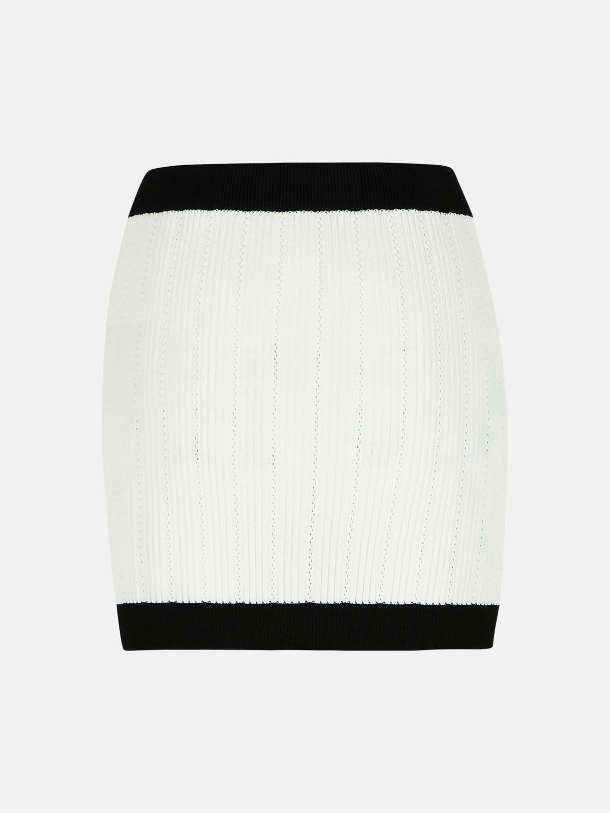 MINI SKIRT IN WHITE VISCOSE BLEND - 3