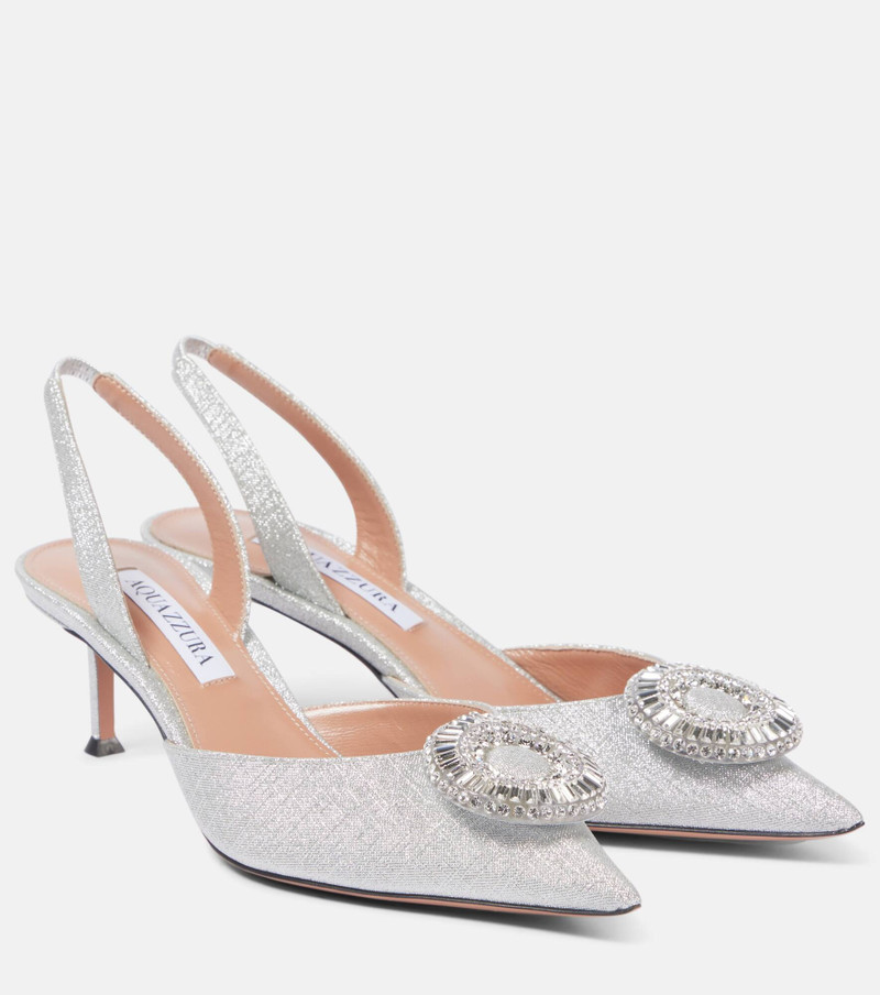 Crystal Hoop 50 glitter slingback pumps 1