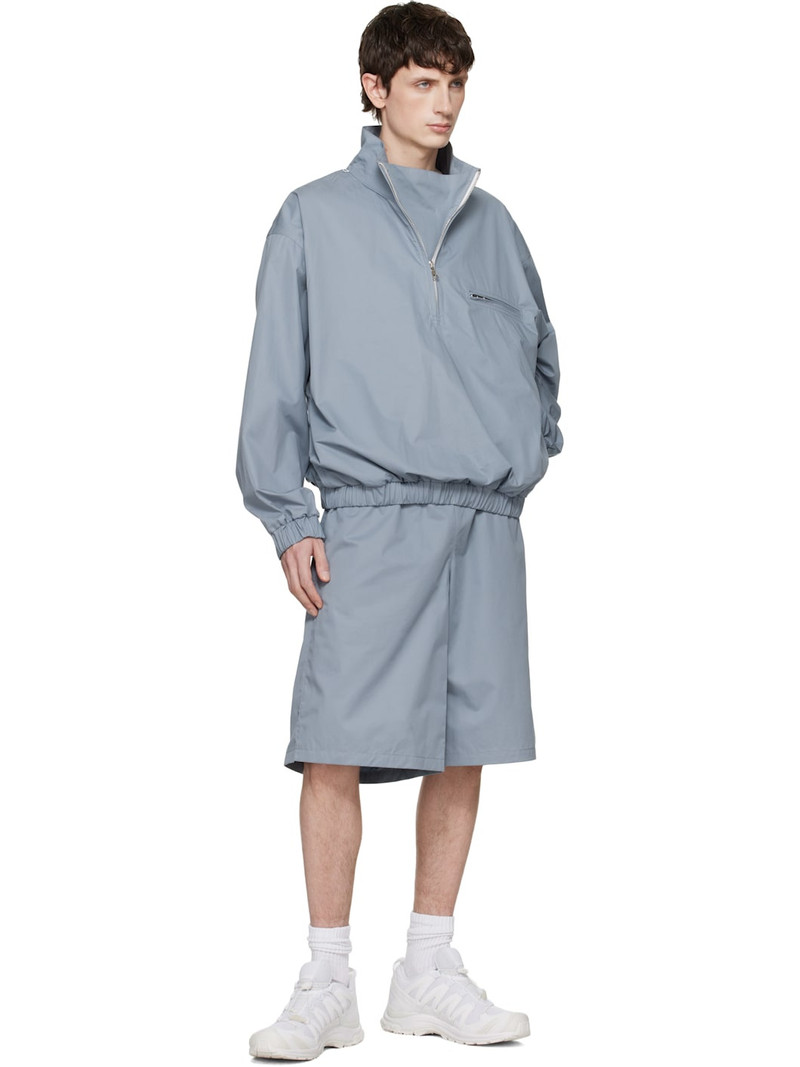 RIER Blue Cotton Windbreaker Jacket outlook