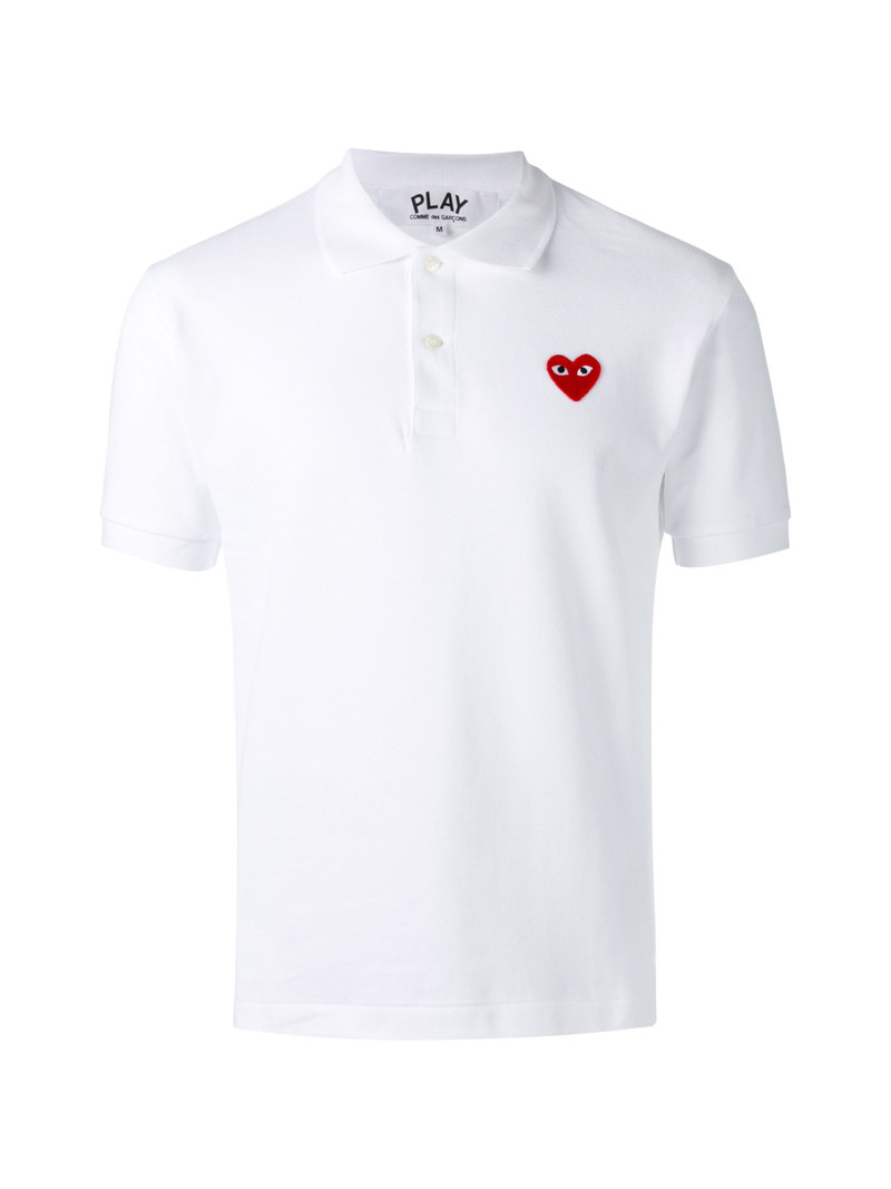 heart-patch cotton polo shirt - 1