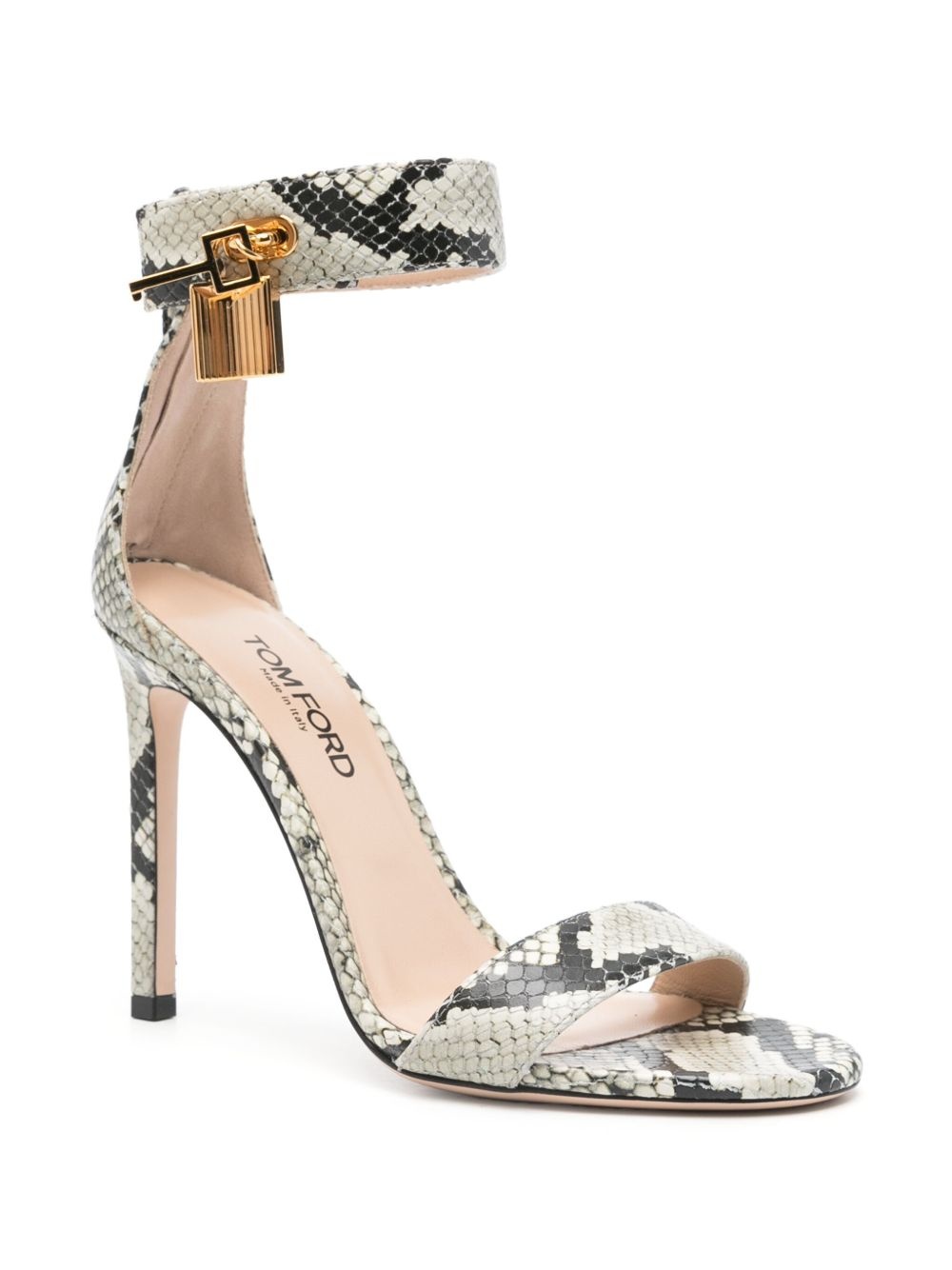105mm leather padlock sandals - 2