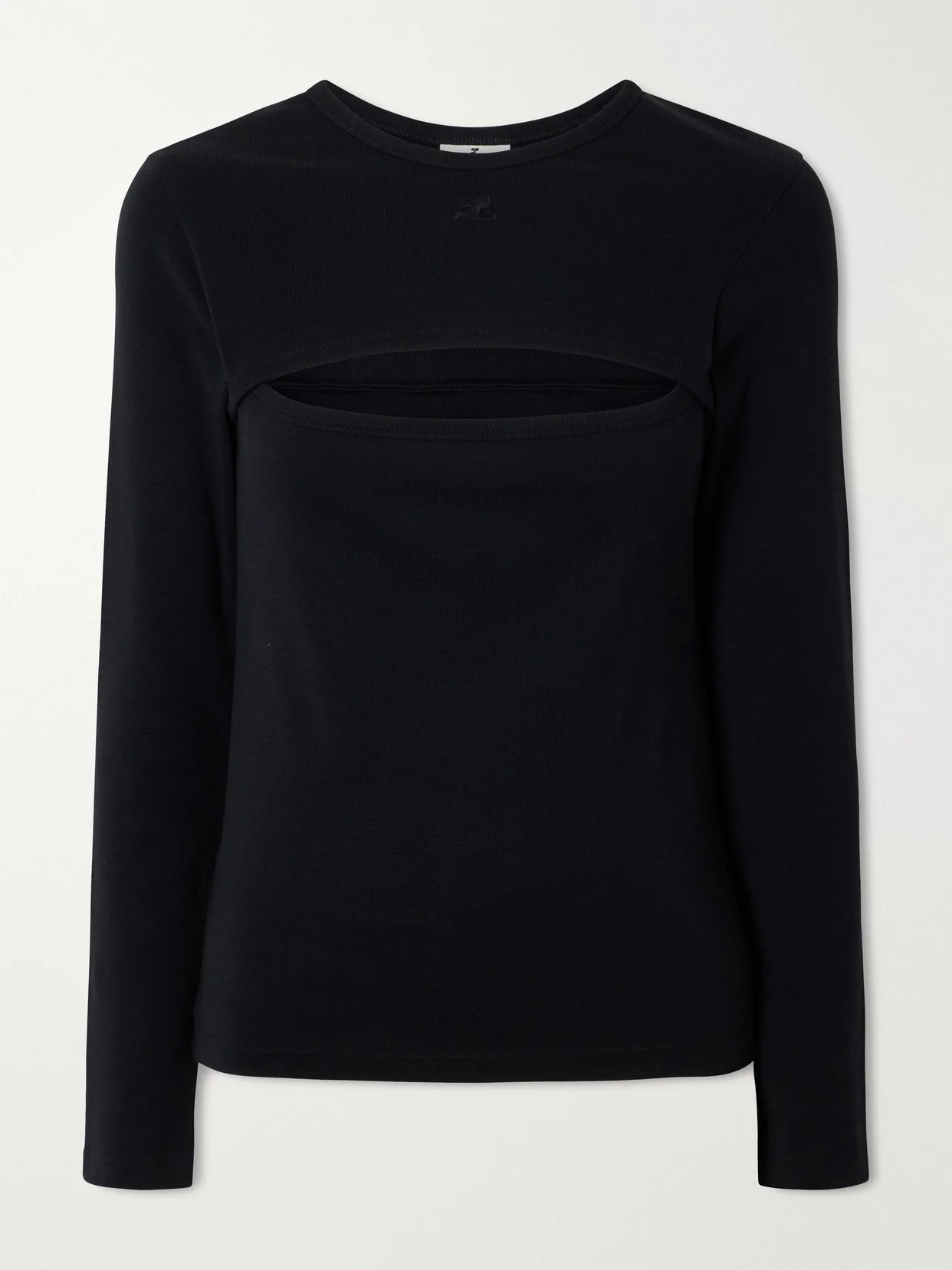 Slash Logo-embroidered Cut-out Cotton Shirt - 1