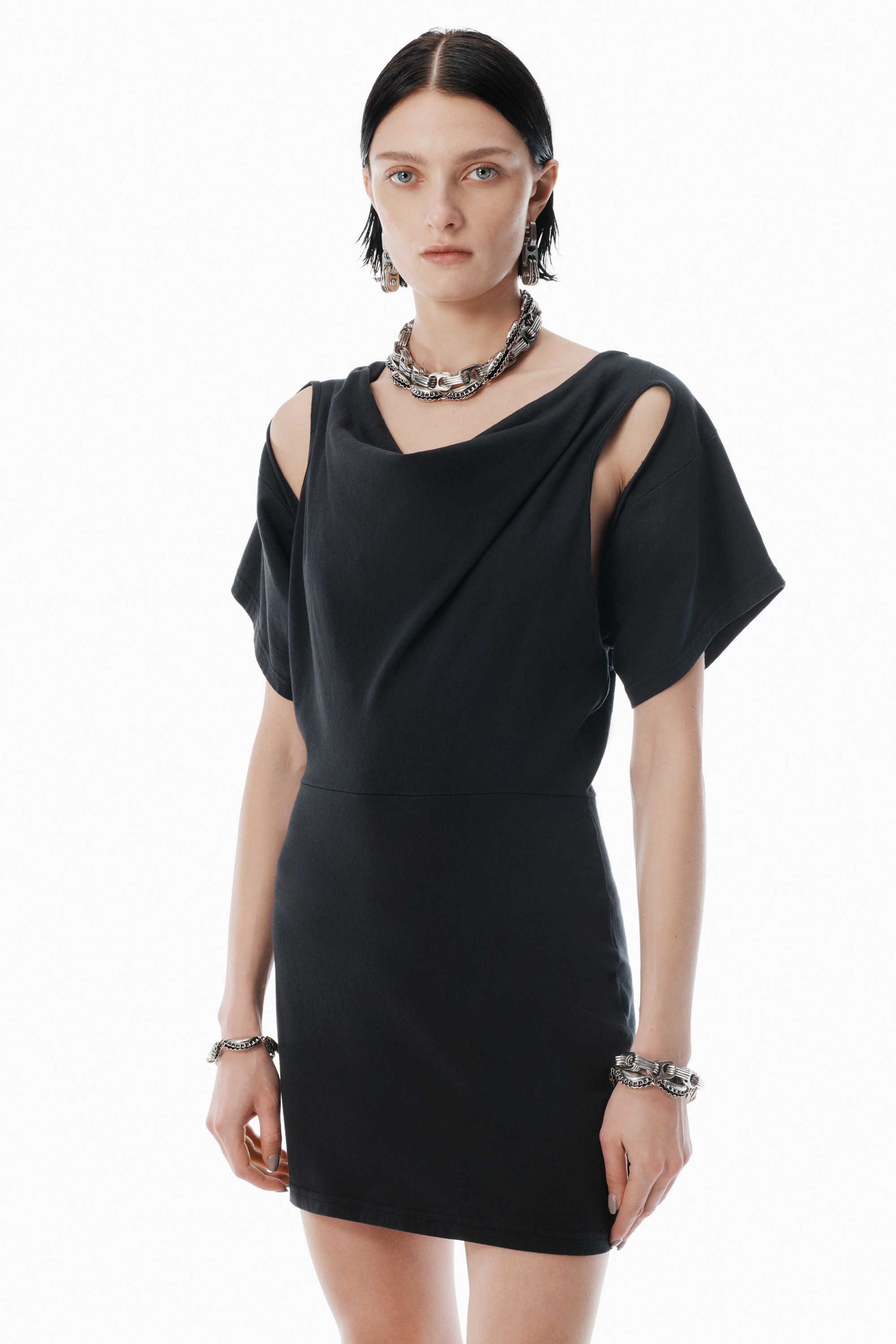 black deconstructed minidress - 3