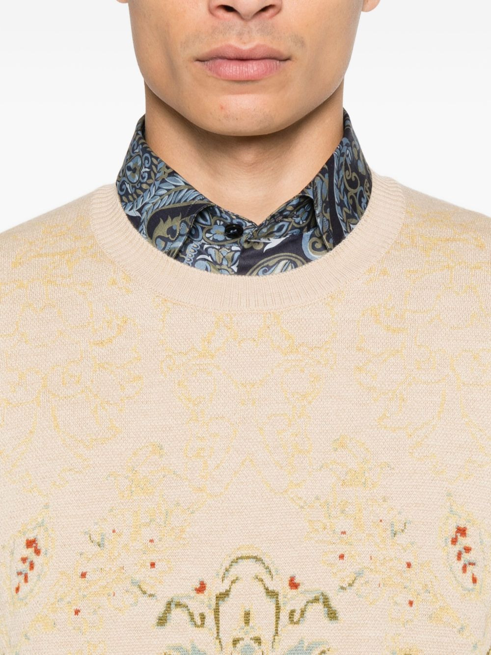 paisley-pattern crew-neck sweater - 5