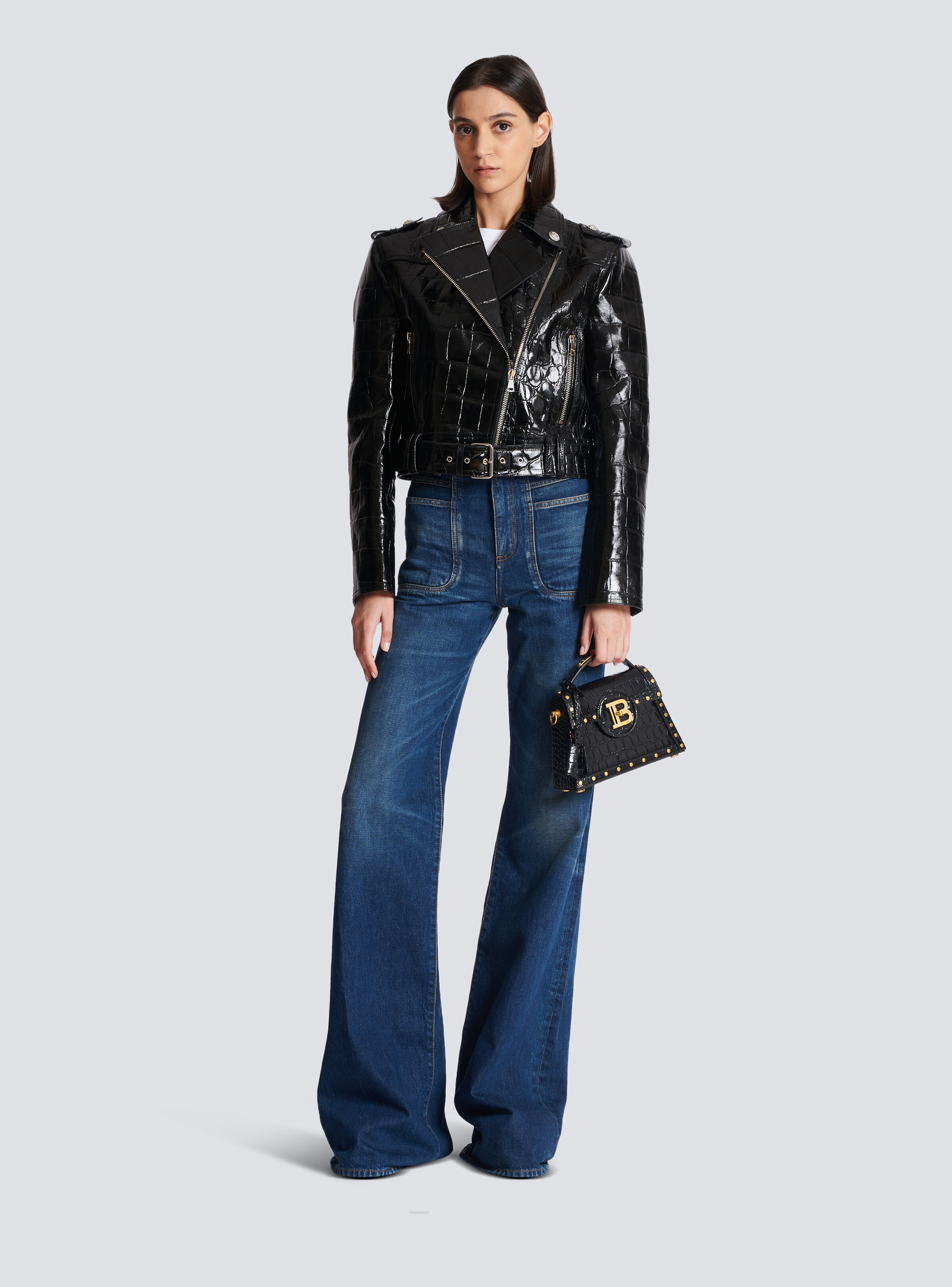 B-Buzz Dynasty bag in crocodile-print leather - 2