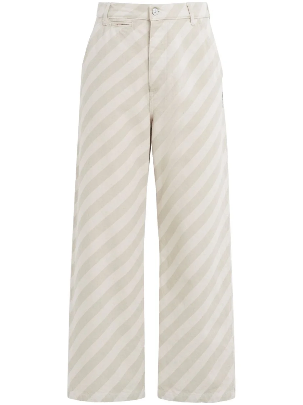 striped cotton trousers - 1