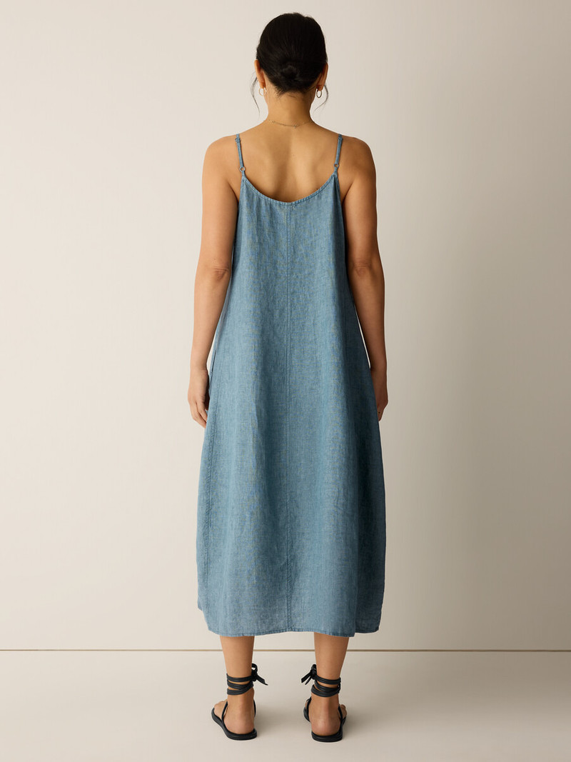 Washed Organic Linen Délavé Lantern Dress 4